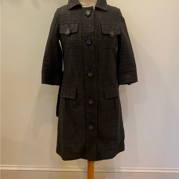 Vertigo Paris Womens Black Long Blazer or. Coat w Belt / Size Small - Picture 8 of 16